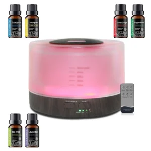 500ml Aromatherapy Diffuser Set with 6 Essential Oils